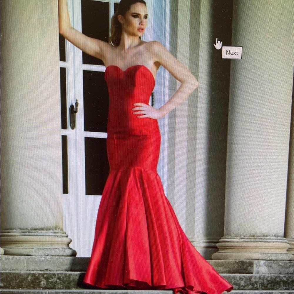 Red - Size 16, Colors Brand, Strapless with train.
